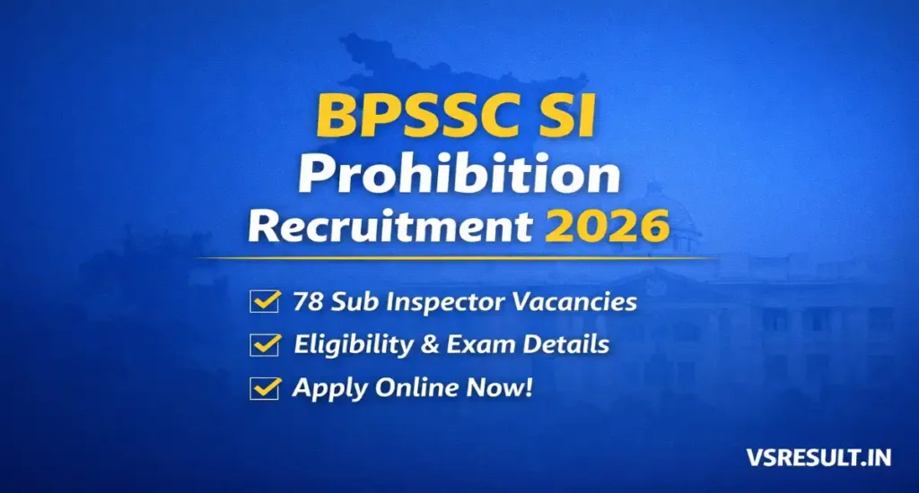 BPSSC SI Prohibition Recruitment 2026