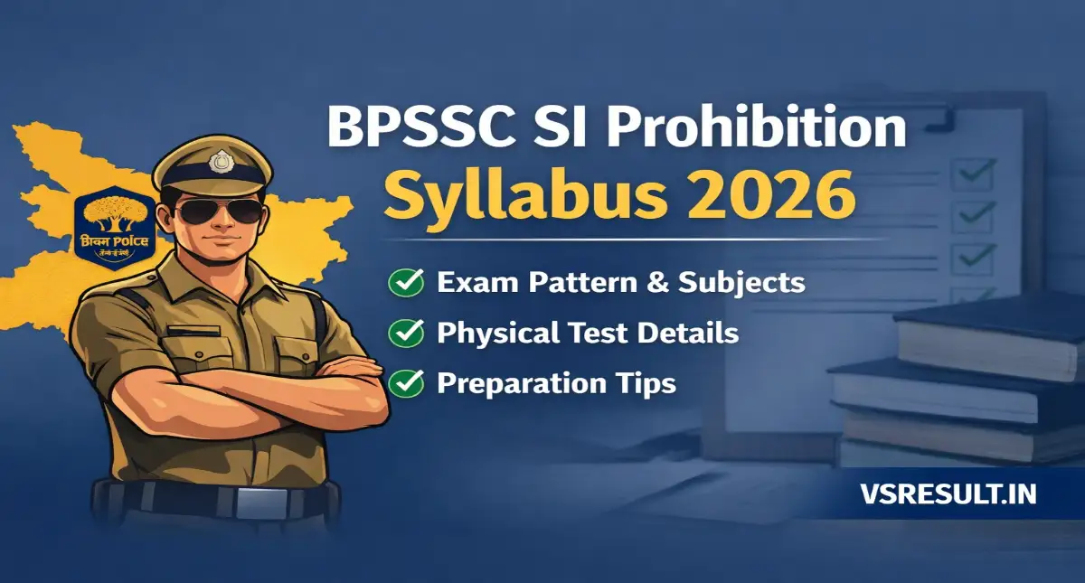 BPSSC SI Prohibition Syllabus 2026