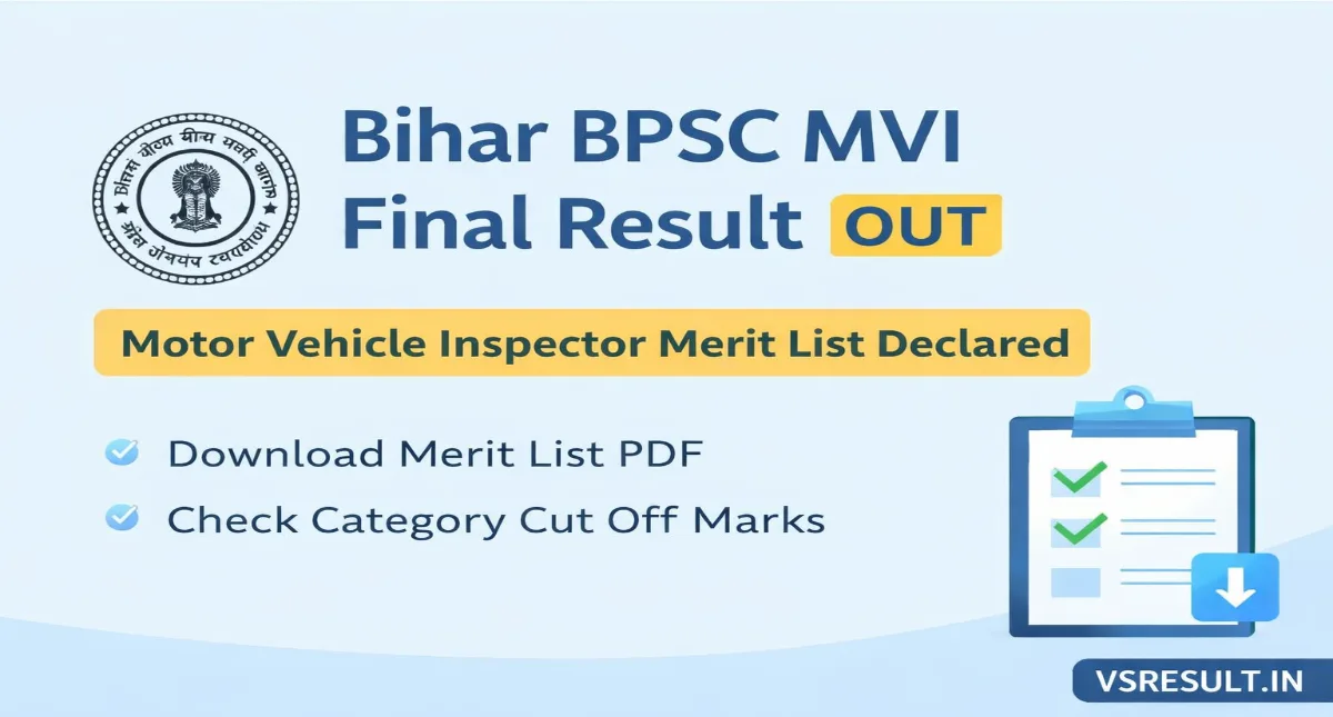 Bihar BPSC MVI Final Result OUT 2026