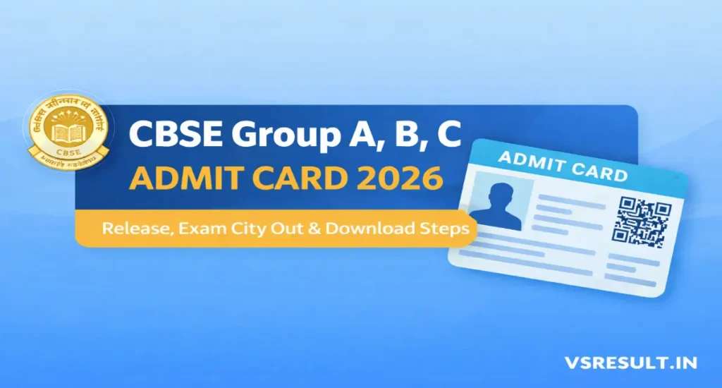 CBSE Group A, B, C Admit Card 2026