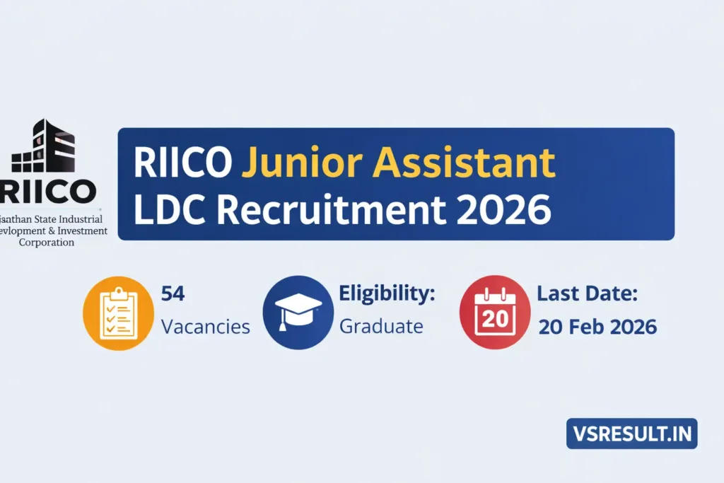 RIICO Junior Assistant LDC Recruitment 2026