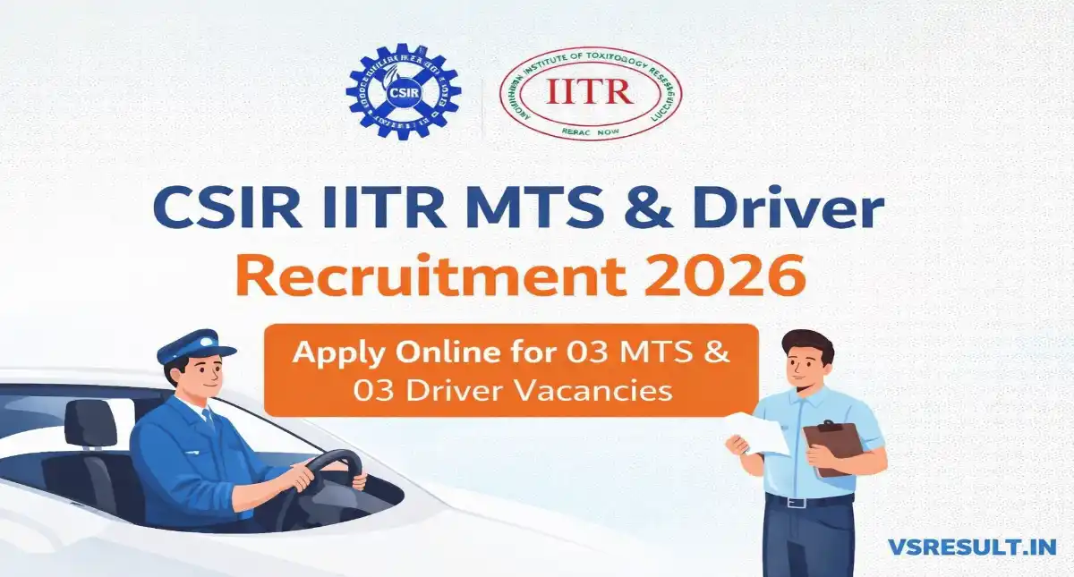 CSIR IITR MTS & Driver Recruitment 2026